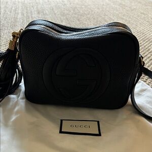 Gucci Black Pebbled Leather Crossbody Bag